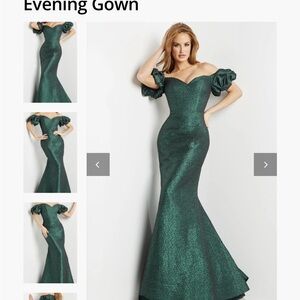 Jovani 24044 Green Off the Shoulder Sweetheart Neck Evening Gown